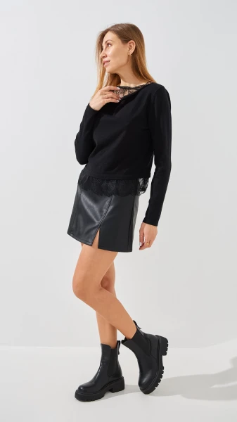 Купить Джемпер однотонный женский GENUA G01106-0005 XS Черный Артикул: 2000999386466 Фото №4