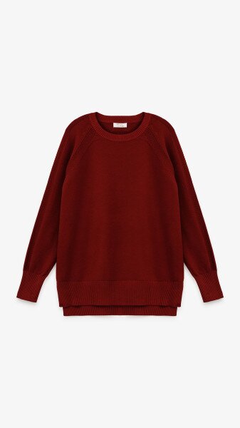 Джемпер однотонный женский On me T10439 One Size Бордовый