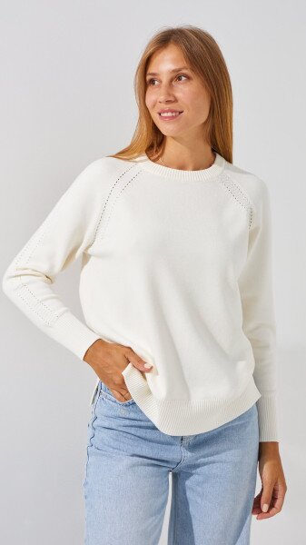Джемпер однотонный женский On me T10439 One Size Молочный