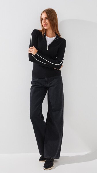 Купить Джемпер однотонный женский On me T2399-1 XL Черный Артикул: 2000999153358 Фото №2