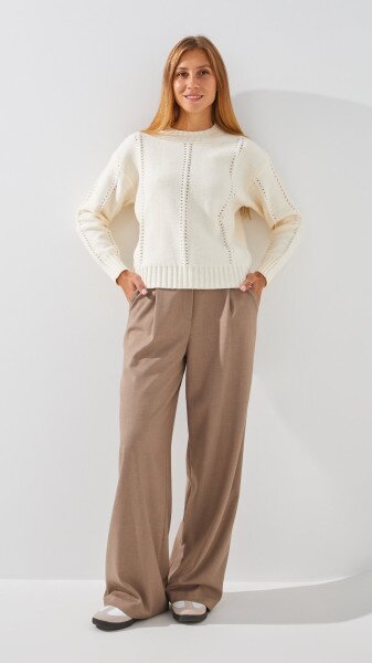 Купить Джемпер однотонный женский RB-20 One Size Молочный Артикул: 2000999206658 Фото №2
