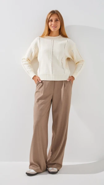 Купить Джемпер однотонный женский RB-20 One Size Молочный Артикул: 2000999206658 Фото №2