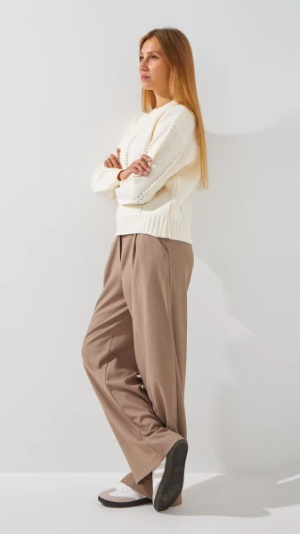Купить Джемпер однотонный женский RB-20 One Size Молочный Артикул: 2000999206658 Фото №4