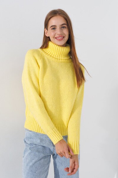 Джемпер однотонний жіночий Park karon 23006 One Size Жовтий (2000990719324W)