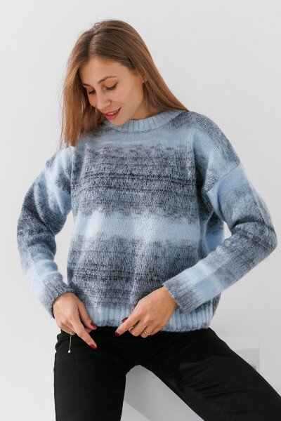Джемпер з візерунком жіночий Park karon 6027 One Size Блакитний