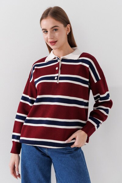 Джемпер з візерунком жіночий Pomella 2323 One Size Бордовий
