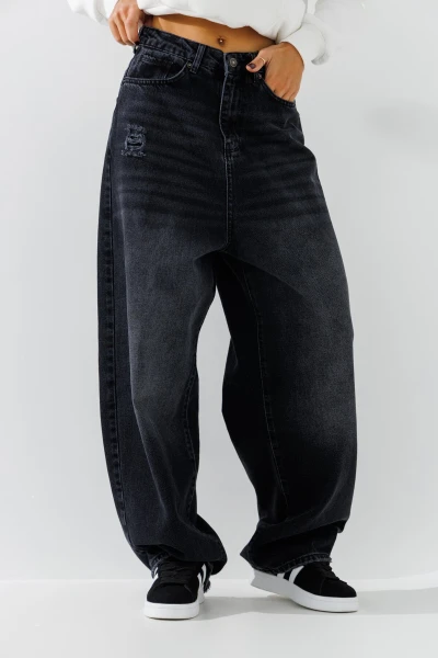 Джинсы Baggy женские Zeo Basic 4542 34 Темно-серый (2000990723604D)