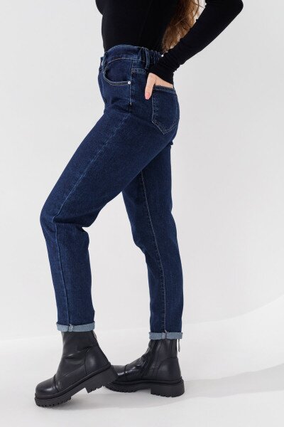 Купить Джинсы Mom Fit женские 1318 25 Синий (2000990693631D) Артикул: 2000990693631 Фото №3
