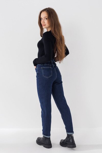 Купить Джинсы Mom Fit женские 1318 25 Синий (2000990693631D) Артикул: 2000990693631 Фото №4
