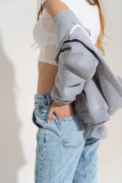 Купить Джинсы Mom Fit женские Karol 23543 38 Голубой (2000990360625D) Артикул: 2000990360625 Фото №3