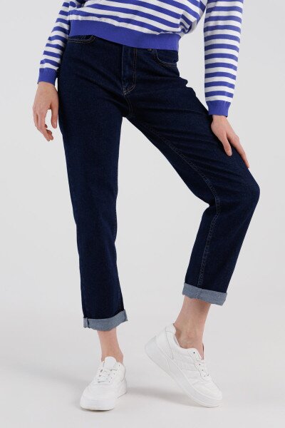 Джинси Mom Fit жіночі Karol D-188 36 Темно-синій (2000990312082D)