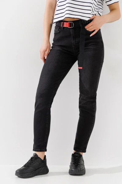 Купить Джинсы Mom Fit женские Zeo Basic 2260 36 Черный Артикул: 2000990956217 Фото №2