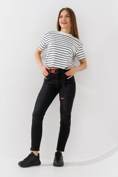 Купить Джинсы Mom Fit женские Zeo Basic 2260 36 Черный Артикул: 2000990956217 Фото №1
