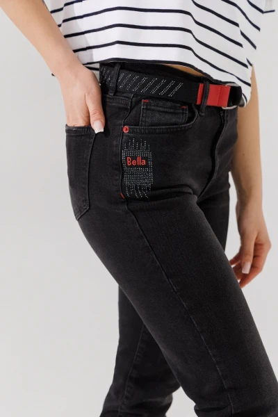 Купить Джинсы Mom Fit женские Zeo Basic 2260 36 Черный Артикул: 2000990956217 Фото №3