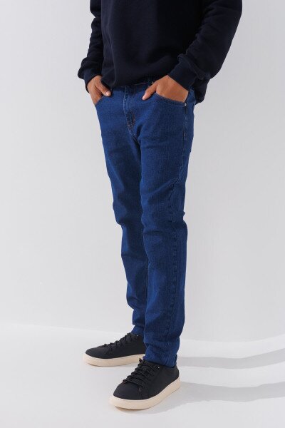 Купить Джинсы Slim Fit мужские 2270 27 Синий (2000990729446D) Артикул: 2000990729446 Фото №3