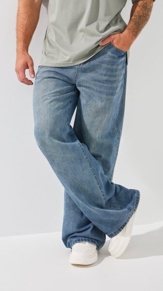 Купить Джинсы Baggy Fit мужские  W012 28 Синий Артикул: 2000999191497 Фото №2