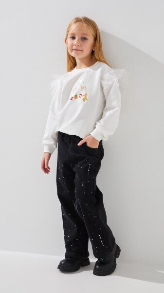 Купить Джинсы для девочки Kai-Kai M5205 104 см Черный Артикул: 2000999147326 Фото №3