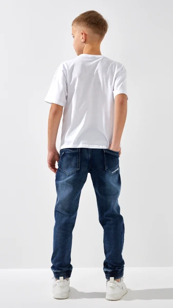 Купить Джинсы Joggers для мальчика Неслухнянки HB-8956 140 см Синий Артикул: 2000999165757 Фото №4