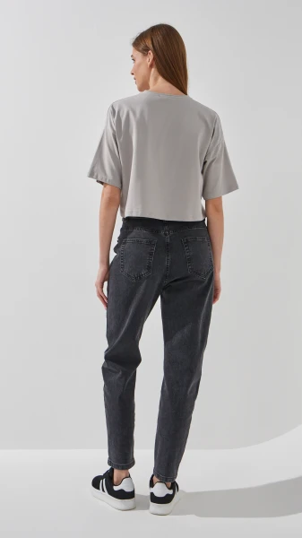 Купить Джинсы Mom Fit женские 130125 34 Черный Артикул: 2000990945655 Фото №3