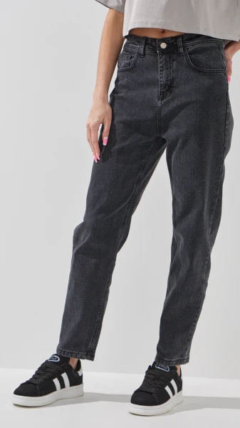 Купить Джинсы Mom Fit женские 130125 34 Черный Артикул: 2000990945655 Фото №2