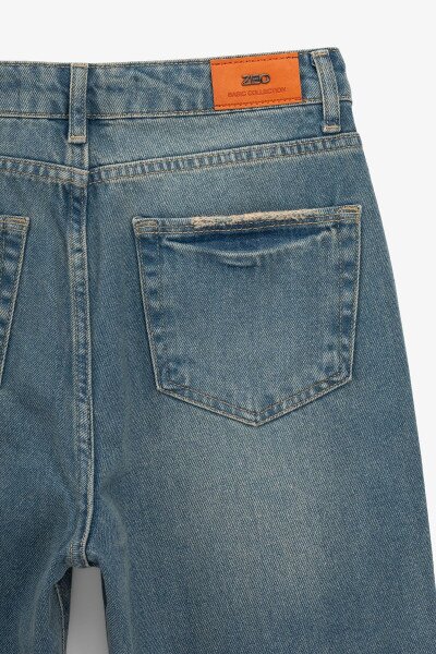 Купить Джинсы Mom Fit женские Zeo Basic 4086 34 Синий Артикул: 2000990956323 Фото №3