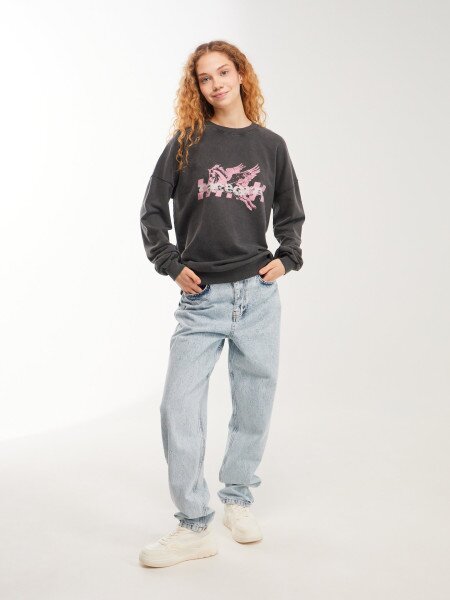 Купить Джинсы MOM женские LAWA WBC02449 34 Голубой Артикул: 2000999617690 Фото №2