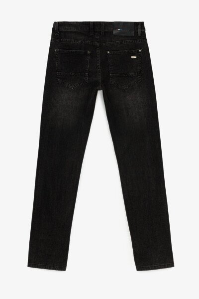 Купить Джинсы Slim Fit мужские W008-5 30 Темно-серый Артикул: 2000991039261 Фото №2