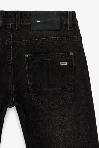 Купить Джинсы Slim Fit мужские W008-6 30 Темно-серый Артикул: 2000991039346 Фото №4