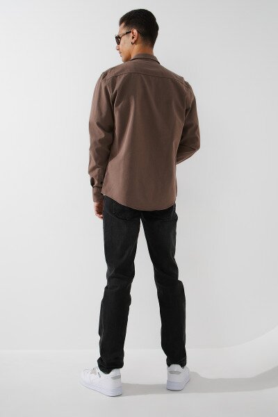 Купити Джинси Slim Fit чоловічі W008-6 29 Темно-сірий Артикул: 2000991039339 Фото №4
