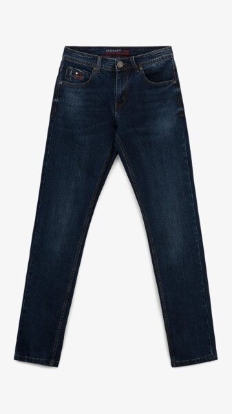 Джинси Slim Fit однотонні чоловічі RB0081DT 27 Темно-синій