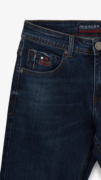 Купить Джинсы Slim Fit однотонные мужские RB0081DT 27 Темно-синий Артикул: 2000999259005 Фото №2