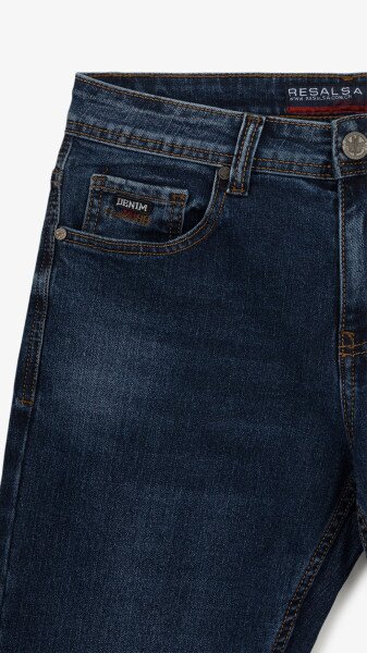 Купить Джинсы Slim Fit однотонные мужские RB0095DT 27 Темно-синий Артикул: 2000999259074 Фото №2