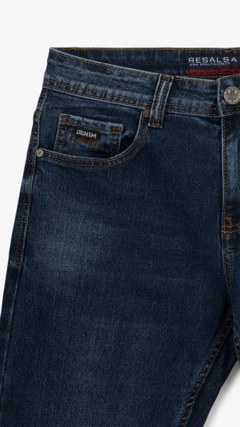 Купить Джинсы Slim Fit однотонные мужские RB0095DT 27 Темно-синий Артикул: 2000999259074 Фото №2
