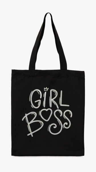 Купити Еко-сумка Kvarta 4228 Girl Boss 35 х 40 см Чорний Артикул: 2000999448621 Фото №1