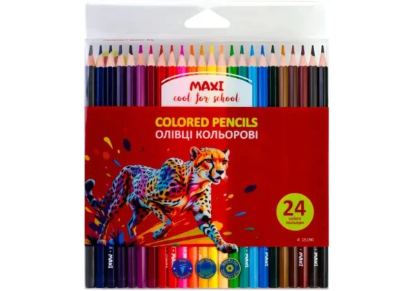 Купити Олівці кольорові шестигранні MAXI MX15190 24 кольори Різнокольоровий Артикул: 4044572151902 Фото №1