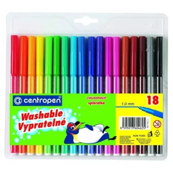 Фломастери &quot;Centropen&quot; 18 кольорів 7790/18 Різнокольоровий (8595013621639)(SC)