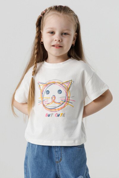 Футболка для девочки First Kids 0914 104 см Молочный