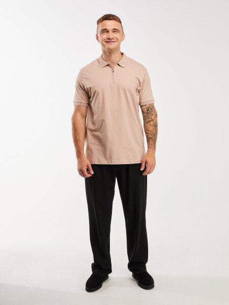 Купить Футболка однотонная мужская GENUA G01215-0008 2XL Бежевый Артикул: 2000999632877 Фото №2