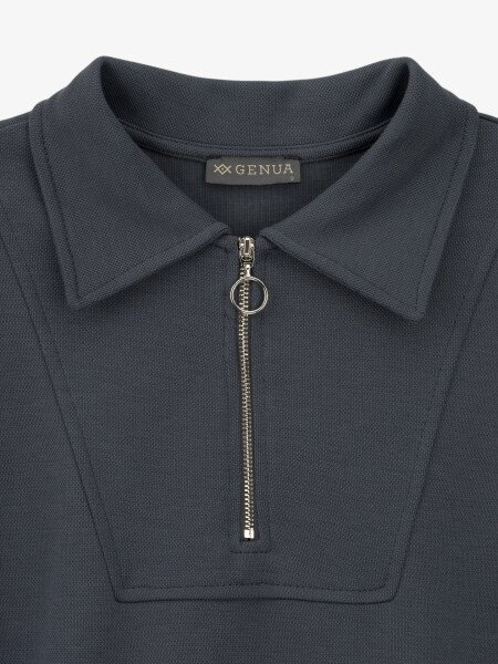 Купить Футболка-поло однотонная женская GENUA G01111-0011K S Графитовый Артикул: 2000999632167 Фото №2