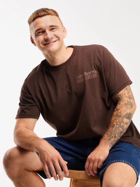 Купити Футболка з принтом чоловіча GENUA G01222-0007 S Коричневий Артикул: 2000999642364 Фото №3