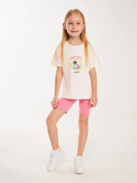 Купити Футболка з принтом для дiвчинки Toontoy 3326 92 см Молочний Артикул: 2000999591365 Фото №2