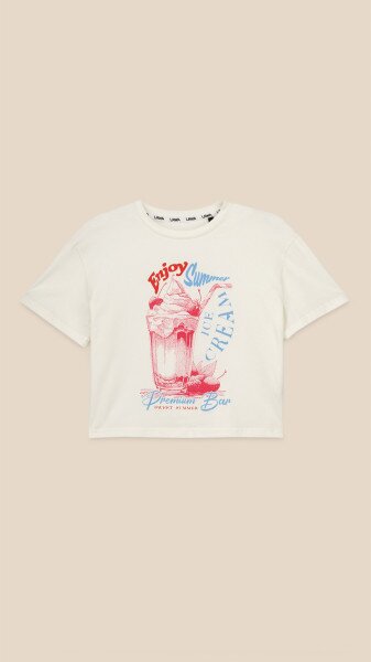Футболка с принтом Enjoy Summer женская LAWA P-WB02401 2XL Молочный