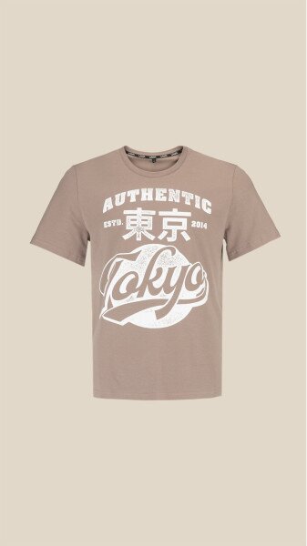 Купити Футболка з принтом TOKYO чоловіча LAWA P-MB02344 L Мокко Артикул: 2000999182471 Фото №1