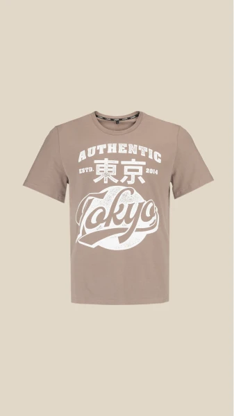Купить Футболка с принтом TOKYO мужская LAWA P-MB02344 L Мокко Артикул: 2000999182471 Фото №1