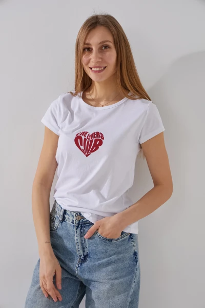 Футболка с принтом женская Ponki 24406-9 S Белый
