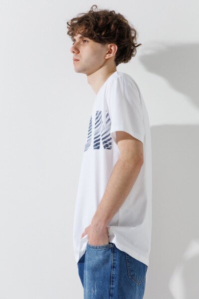 Купить Футболка с принтом мужская Tommy life 88187 S Белый (2000990467744S) Артикул: 2000990467744 Фото №3
