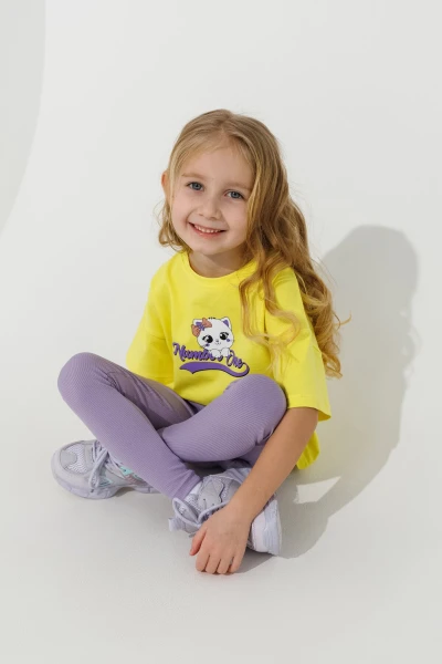 Купити Футболка з принтом для дівчинки Baby Show 16564 92 см Жовтий Артикул: 2000990924049 Фото №3