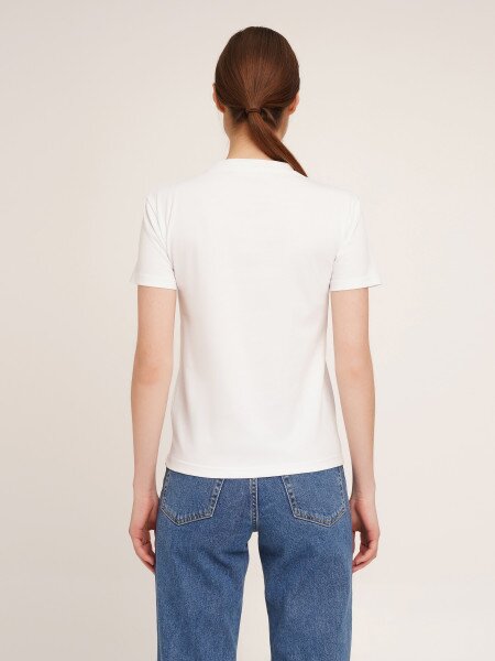 Купити Футболка з принтом жіноча LAWA P-WB02360 XS Білий Артикул: 2000990588753 Фото №4
