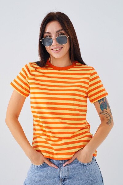Купить Футболка с узором женская LAWA WBC02402 XS Оранжевый Артикул: 2000990736116 Фото №1