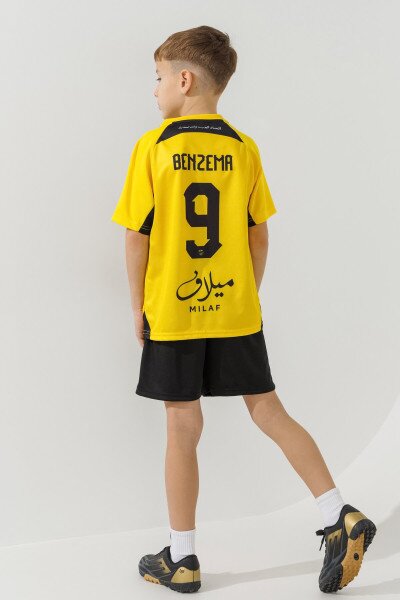 Купити Футбольна форма для хлопчика BLD AL ITTIHAD BENZEMA 110 см Жовтий Артикул: 2000990974778 Фото №4